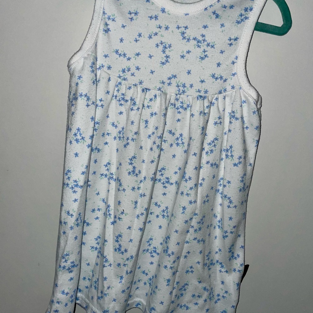 Blue Floral Patterned Kids Casual Dress